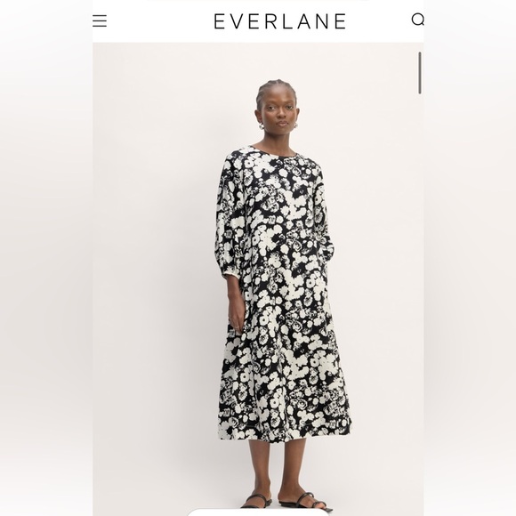 NWT Everlane black/white floral midi - size 10 - Picture 1 of 7